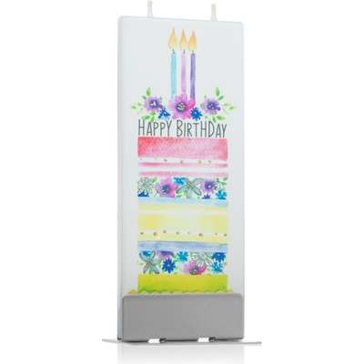 FLATYZ Greetings Happy Birthday Cake свещ 6x15 см
