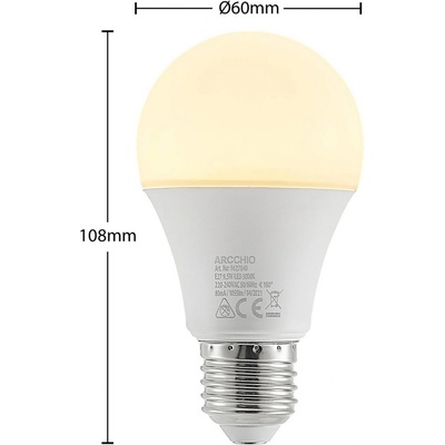 Arcchio LED žiarovka E27 A60 9,5W opál 3000K 1055lm