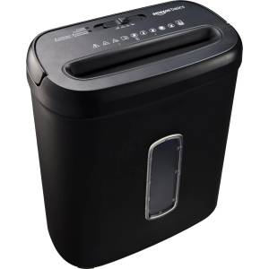 Amazon cross-cut document shredder, 8 sheets, with transparent viewing window, for documents and credit cards, 14l collection container, black - C276-A (C276-A)
