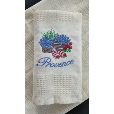 Top textil Provence Levandule červené botky 50x70 krémová
