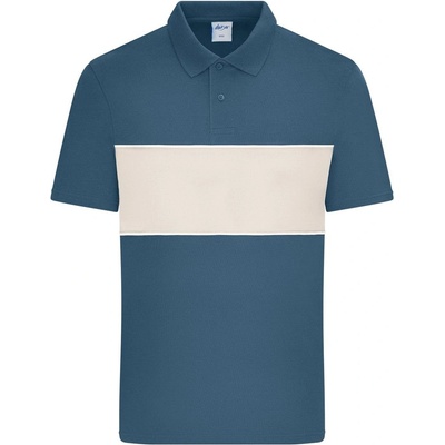 James & Nicholson polokošile s kontrastním pruhem 8050 Dusty blue pískovcová