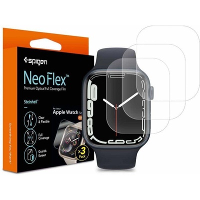 Spigen Комплект от 3 броя защитно покритие с извити ръбове за целия дисплей на Apple Watch 44мм, Apple Watch 45мм - Spigen Neo FLEX Screen Protector (прозрачен) (AFL04049)