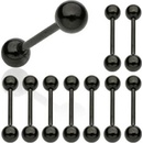 Piercingate piercing do jazyka PCI00299 kuličky 6 černá