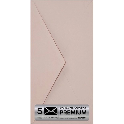 Obálka PREMIUM 5 KS (DL) 110x220 mm Starorůžová Vintage