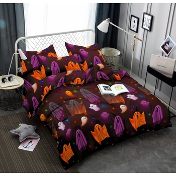 Textilomanie obliečky z mikrovlákna SPOOKY SOIREE čierne 2x70x80 160x200