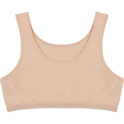 Športová podprsenka/top pre dievčatá bavlnený béžový