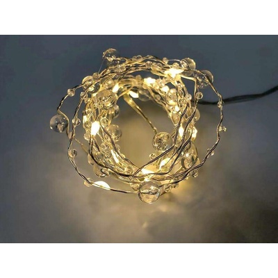MagicHome Reťaz Pearl 20x mLED teplá biela s perlami 2xAA jednoduché svietenie osvetlenie L-2 m