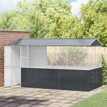 vidaXL Клетка за птици Антрацит 410 x 210 x 230 см Поцинкована стомана (3325171)