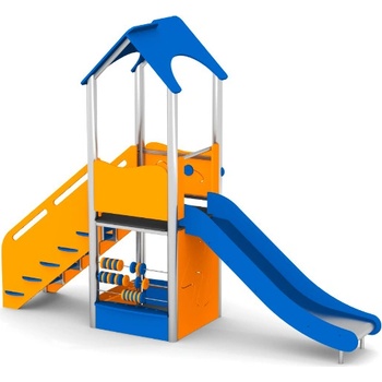 Playground System domček z nerezu so šmykľavkou a pieskoviskom 12013