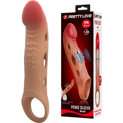 Pretty Love Brad Penis Sleeve with Vibrations Add 1.93 Inch Skin
