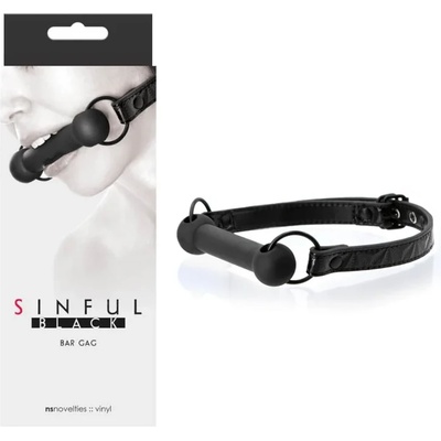 Гаг за уста, греховни намерения - Sinful Bar Gag Black (NSTOYS0808)