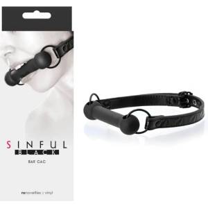  Гаг за уста, греховни намерения - Sinful Bar Gag Black (NSTOYS0808)