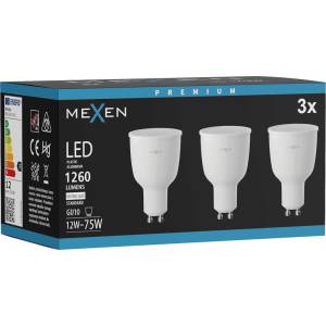 Mexen Nova 3x LED крушка GU10, 12W, Неутрална - 4000K, 1260 lm - L108-GU10-1240-01x03 (L108-GU10-1240-01x03)