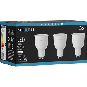 Mexen Nova 3x LED крушка GU10, 12W, Неутрална - 4000K, 1260 lm - L108-GU10-1240-01x03 (L108-GU10-1240-01x03)