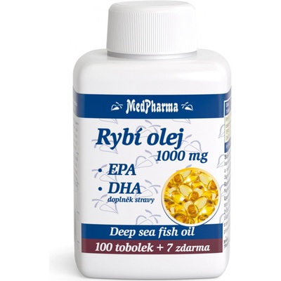 MedPharma Rybí olej 1000 mg + EPA + DHA 107 kapslí