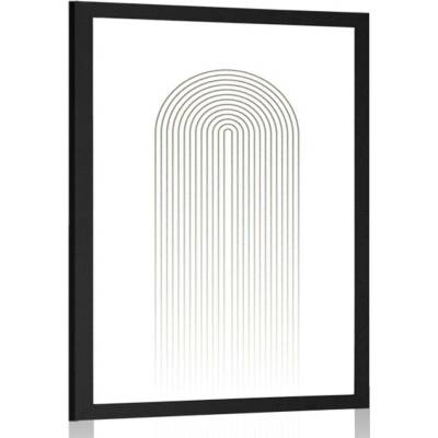 Plakát minimalistická duha Mid-Century - 40x60 black