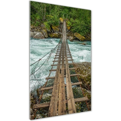 Vertikálny fotoobraz na skle Visiace most 50x100 cm