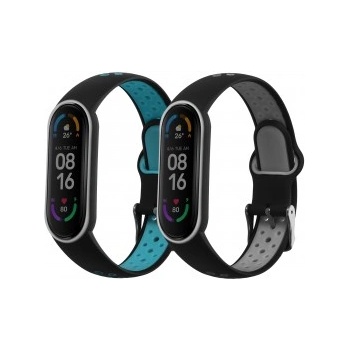 kwmobile 2x Гривна за Xiaomi Mi Smart Band 6 / Mi Band 6 / Band 5 - черен - 54809