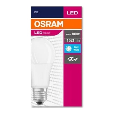 Osram LED žiarovka, E27, guľa, A60, 13W, 1521 lm, 4000K HF, "Value"