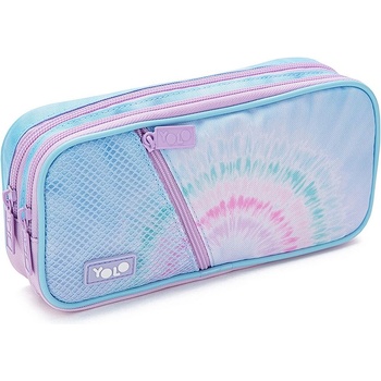 YOLO Ученически несесер YOLO Tie Dye - Rainbow, 2 ципа (121274-170-15)