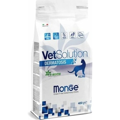 MONGE VetSolution Cat Dermatosis diétne suché na podporu funkcie pokožky pri dermatóze 0,4 kg