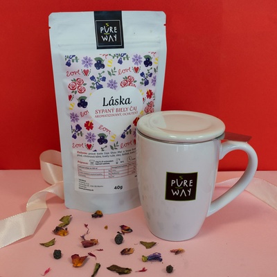 Pureway LÁSKA sypaný biely čaj aromatizovaný ochutený 40 g
