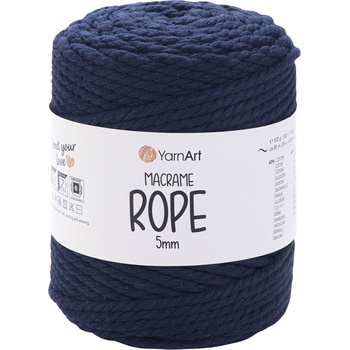 YARNART Macrame Rope 5 mm 5 mm 85 m 784 Navy юта (Macrame Rope 5 mm 784)