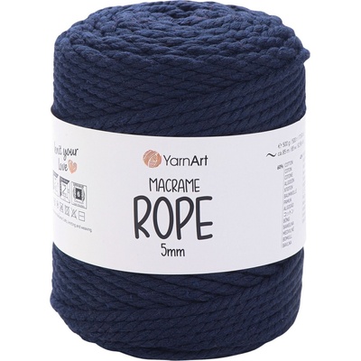 YARNART Macrame Rope 5 mm 5 mm 85 m 784 Navy юта (Macrame Rope 5 mm 784)
