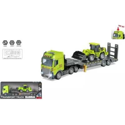 Man Yuk Toys Камион превозващ строителна машина с челен товарач - 40 см (py8512b)