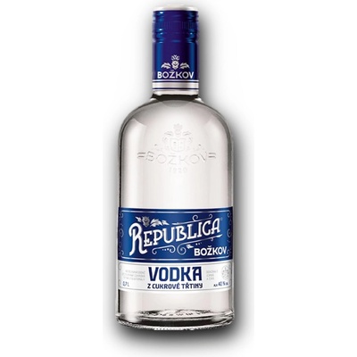 Božkov Republica Vodka z cukrovej trstiny 40% 0,7 l (čistá fľaša)