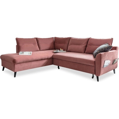 Розов кадифен ъглов разтегателен диван ляв ъгъл, Stylish Stan - Miuform (Stylish Stan HAEECL-2QR OTT17)