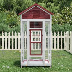 vidaXL Къщичка за птици мока 91, 5x53x170 см масивна чамова дървесина (172254)