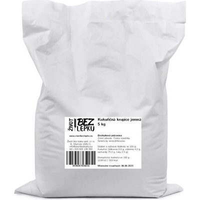 Život bez lepku Kukuričná krupica jemná 5 kg