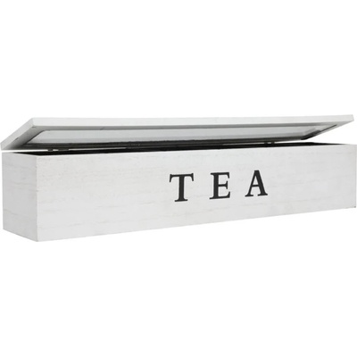 HIT Кутия за чай с 6 отделения HIT - 43 х 9 cm, бяла (23201128)