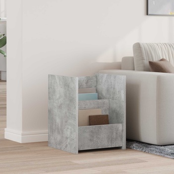 vidaXL Етажерка за списания с рафт Бетоново сиво 35 x 35 x 45 см (890867)