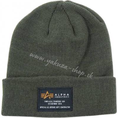 Alpha Industries Crew Beanie dark green zelená