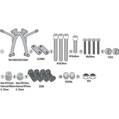 KAPPA 2025/07 padací rám HONDA CL 500 23-25 barva černá