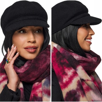 Fashionweek Dámská čepice zimní klobouček vlněný klobouk KARR309 Černá versal