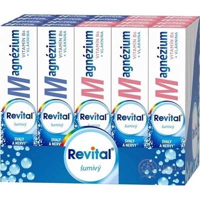 Revital Magnesium + B6 šumivý Mix Box 2 příchutě 20 x 20 tablet