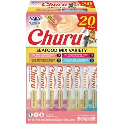 Pamlsok Inaba Churu cat Morské plody 4 príchute 20 túb 280 g