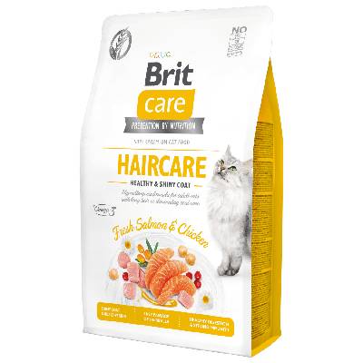 Brit Care granuly Cat Grain-Free Haircare Healthy & Shiny Coat losos a kura 2 kg