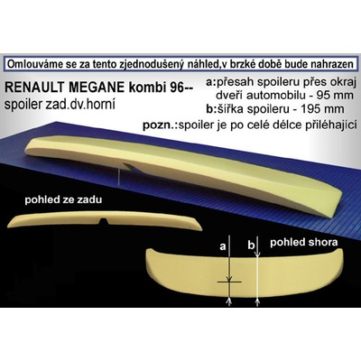 Spoiler zadných dverí horný RENAULT Megane 1996-2002