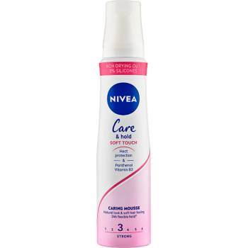 Beiersdorf Nivea Care & Hold Soft Touch Подхранващ мус със средна фиксация 150 мл