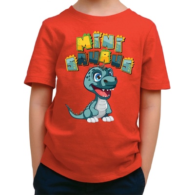 Fajntričko Kids detské tričko Minisaurus červená