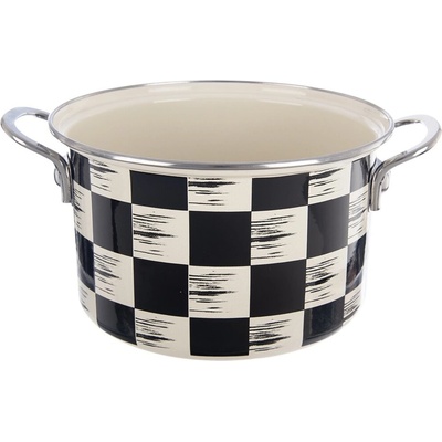 Orion Hrnec ŠACHOVNICE Lem 4 l 22 cm smaltovaný plech, nerezová ocel, kov béžová, černá, 8592381206727