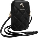 Guess PU Quilted 4G Metal Logo Wallet Phone Bag Zipper čierne