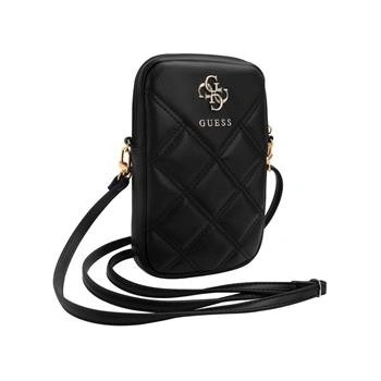 Guess PU Quilted 4G Metal Logo Wallet Phone Bag Zipper čierne