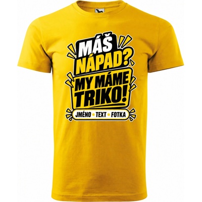 Dobrý Triko pánské tričko s vlastním motivem žlutá