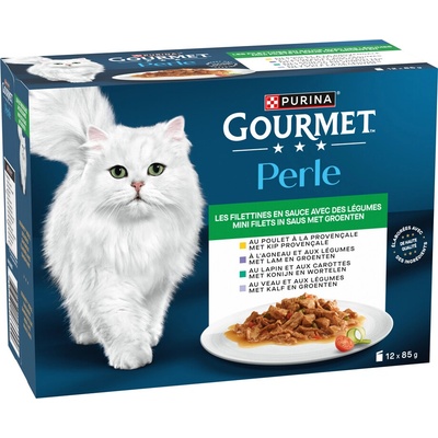 Gourmet Perle Gravy delight 24 x kura jahňacie králik teľacie 85 g
