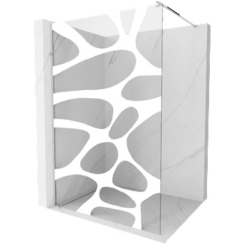 Mexen Kioto душ кабина Walk-in 130 x 200 см, бяла вълна 8 мм, хром - 800-130-101-01-97 (800-130-101-01-97)